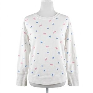 Vineyard Vines White Sweatshirt with Pink and Blue Accents